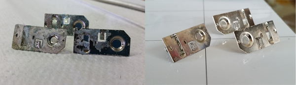 corrosion on contacts: before and after